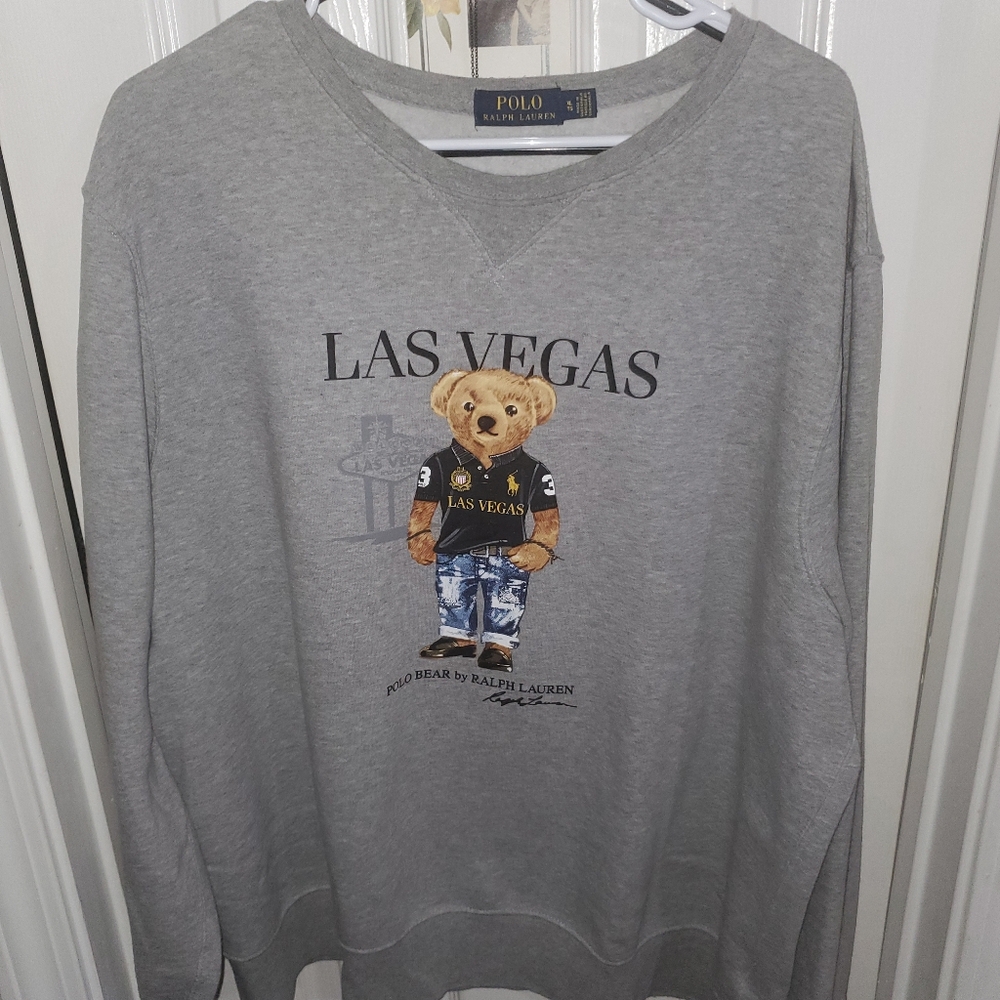 Polo by Ralph Lauren Gray Las Vegas Bear Sweater, FLAWLESS. Worn 3 Times In 10y